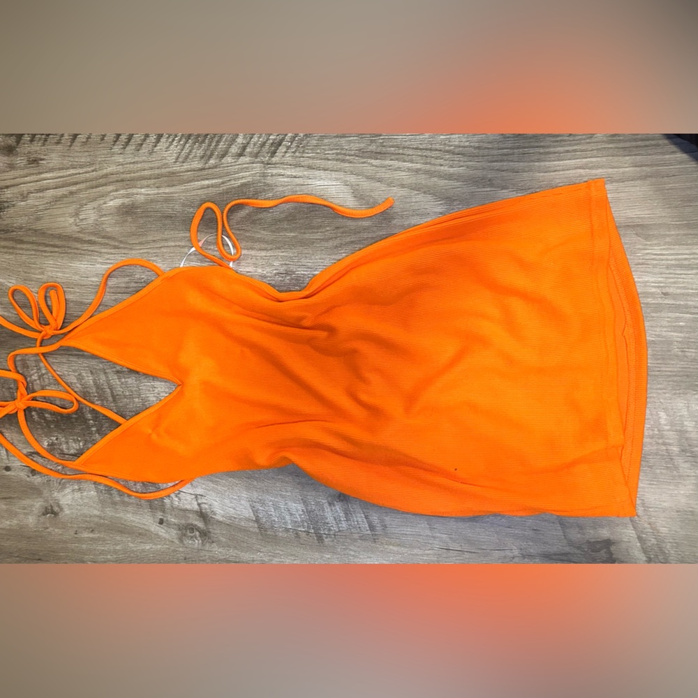 Orange mini dress